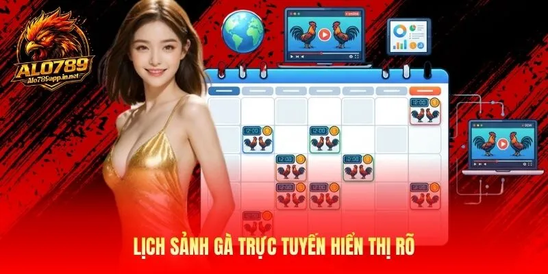 Lịch sảnh gà trực tuyến hiển thị rõ